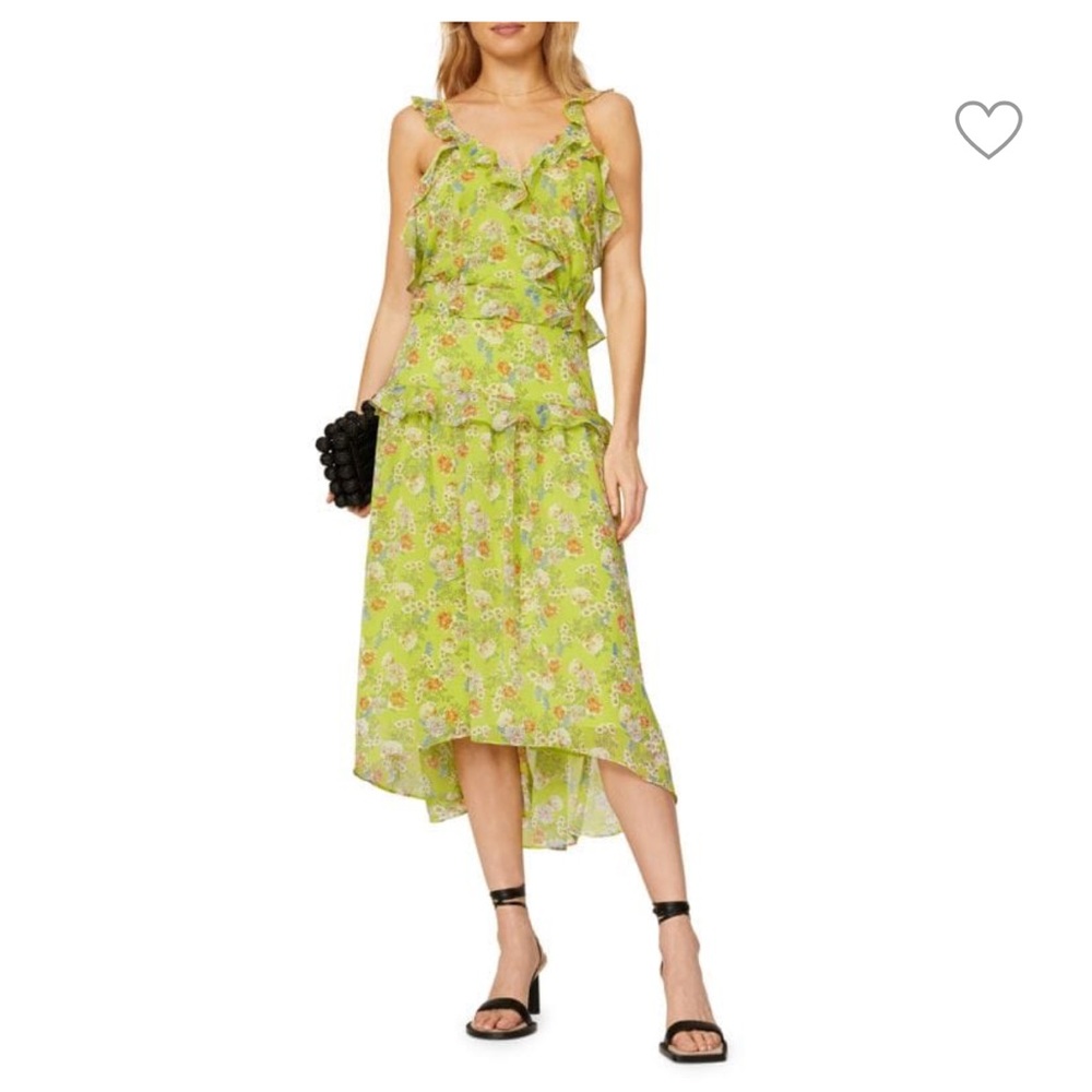 Marissa Webb Green Yellow High Low Sundress